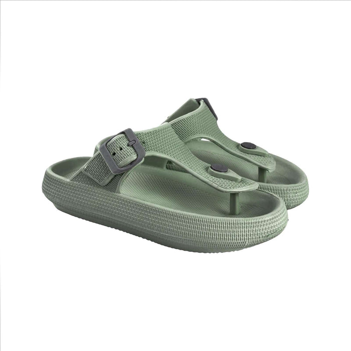 Badeschuhe Flip Flops Nevada Herren Armee-Grün Größe 42-43 Abysstar 64082AG