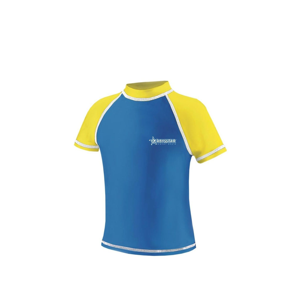 Schwimm T-Shirt Tijuana Lycra Kinder Blau-Gelb 8 Jahre Abysstar 67043