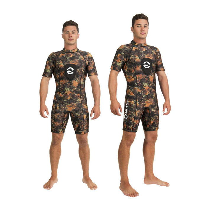 Schnorchelkurzanzug Sea Spring Herren 2,5mm Camo-Braun-Orange XXL Abysstar 68153