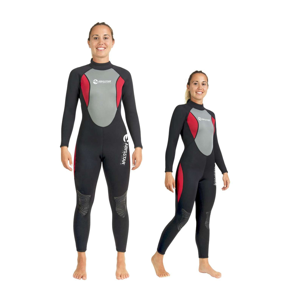 Taucherkurzanzug Sidney Damen 2,5mm Schwarz-Grau-Rot S Abysstar 69281