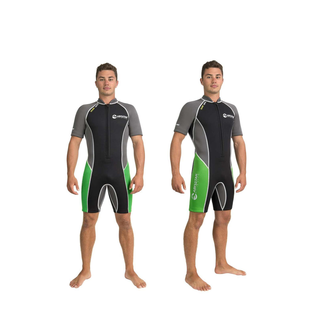 Schnorcheln Kurz-Neoprenanzug Surf Mann 2,5mm Schwarz-Grau-Grün L Abysstar 69491