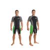 Schnorcheln Kurz-Neoprenanzug Surf Frau 2,5mm Schwarz-Grau-Grün XS Abysstar 69495