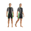 Schnorcheln Kurz-Neoprenanzug Surf Frau 2,5mm Schwarz-Grau-Grün L Abysstar 69498