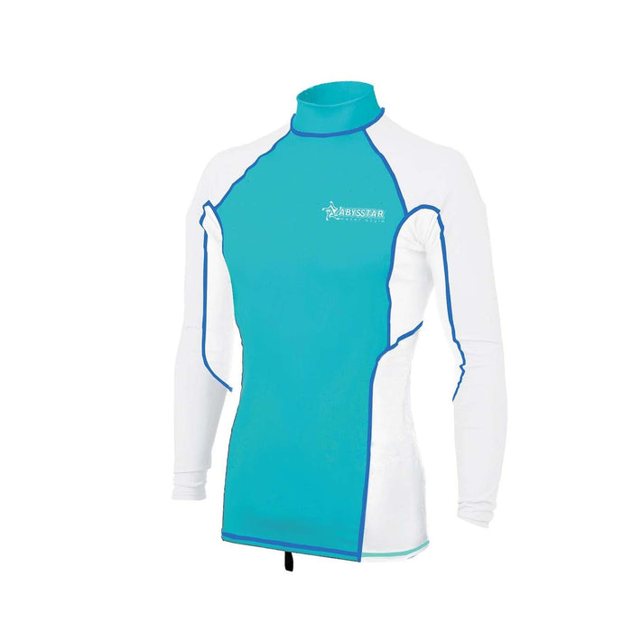 Schwimm T-Shirt Tijuana Lycra Langarm Frau Weiß-Blau M Abysstar 69505