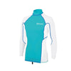 Schwimm T-Shirt Tijuana Lycra Langarm Frau Weiß-Blau L Abysstar 69506