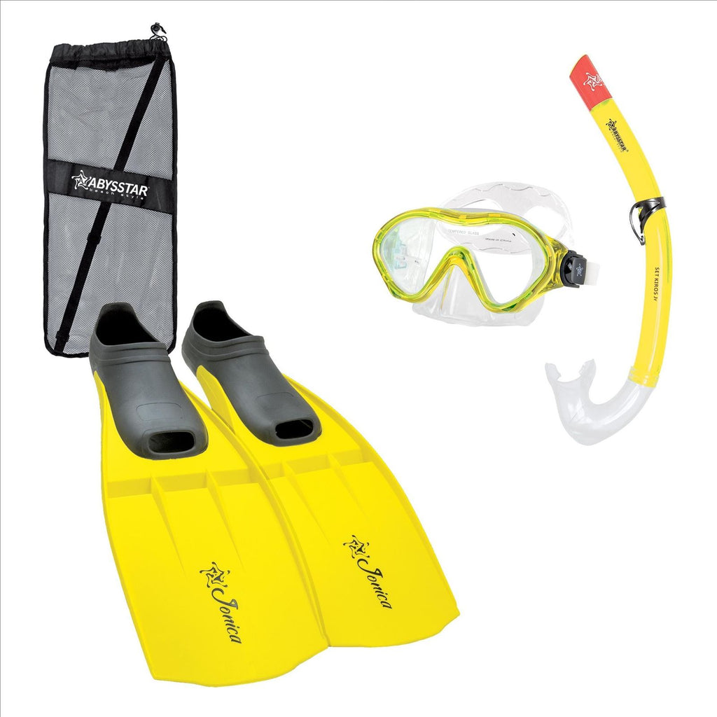 Schnorchelset Kiros-Anatomic-Jonica Kinder Gelb Größe 39-40 Abysstar 69856YLL
