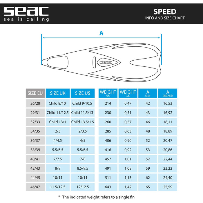 Schnorchelflossen Speed Kids Blau 26-28 Seac 71-15B-26-28