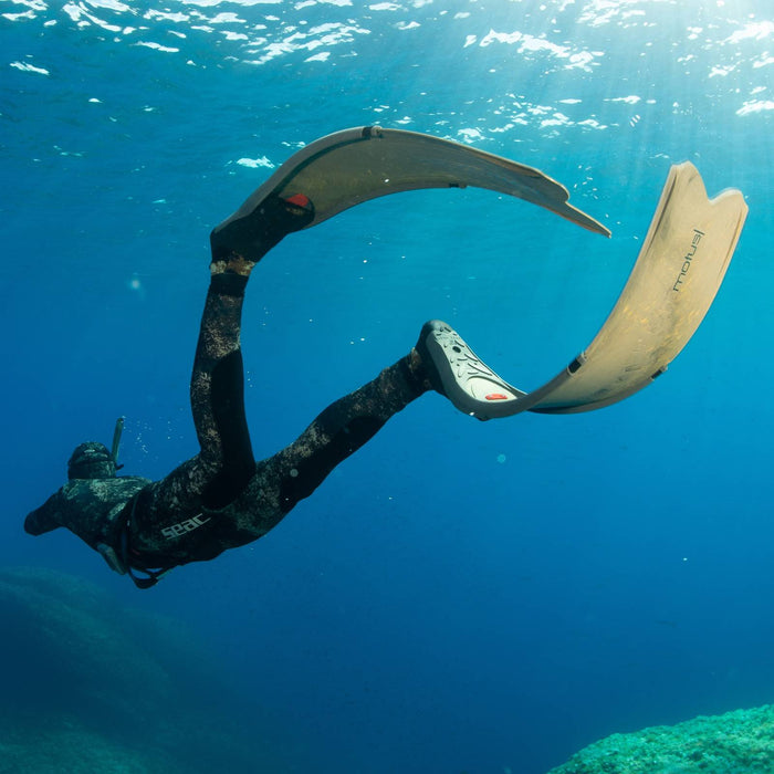 Freediving- und Spearfishing-Flossen Motus Camo-Braun Größe 36-38 Seac 71-25CM-36-38