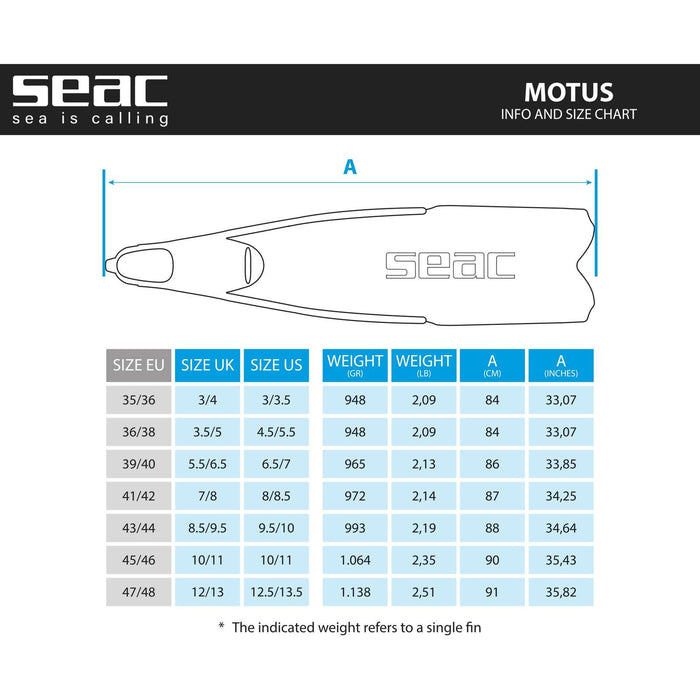 Freitauchen und Spearfishing Flossen Motus Camo-Grün Größe 45-46 Seac 71-25CV-45-46