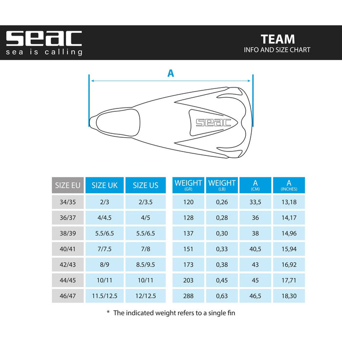 Schwimmflossen Team Blau-Weiß Größe 38-39 Seac 71-28B-38-39