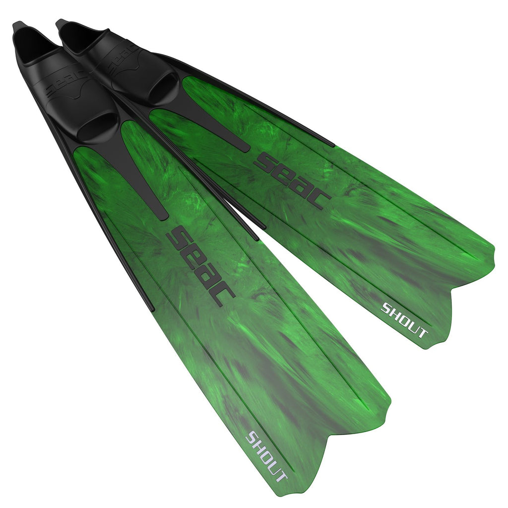 Freitauch- und Spearfishing-Flossen Shout S700 Camo-Grün 39-40 Seac 71-44CV-39-40