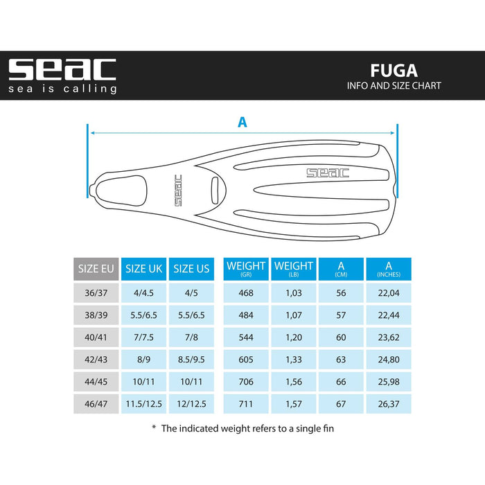 Tauchflossen Fuga Gelb 42-43 Seac 71-4Y-42-43