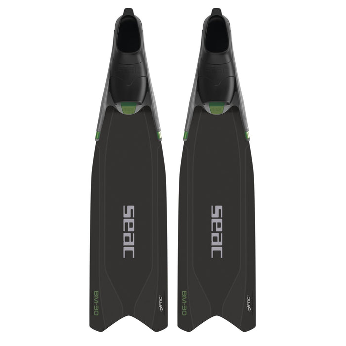 Flossen für Freitauchen und Speerfischen Bm30 Schwarz-Grün 35-36 Seac 71-56NV-35-36
