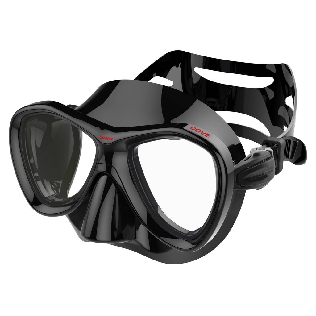 Freitauchen und Speerfischen Maske Cove Schwarz-Rot Seac 75-58N-SBL