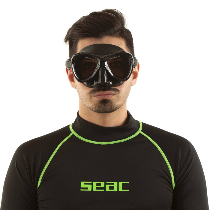 Freitauchen und Speerfischen Maske Cove Schwarz-Rot Seac 75-58N-SBL