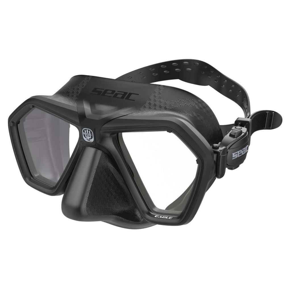 Freitauch- und Spearfishing-Maske Eagle Schwarz Seac 75-66N-SBL