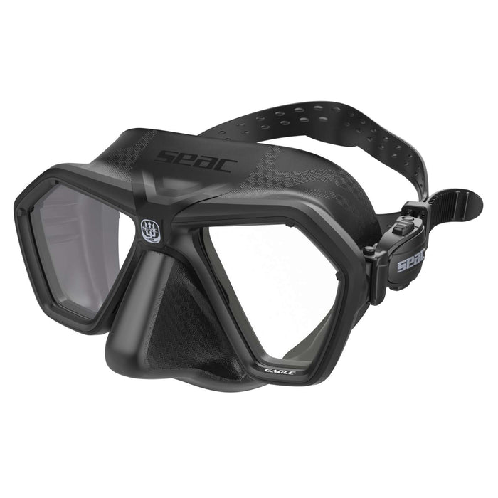 Freitauch- und Spearfishing-Maske Eagle Schwarz Seac 75-66N-SBL
