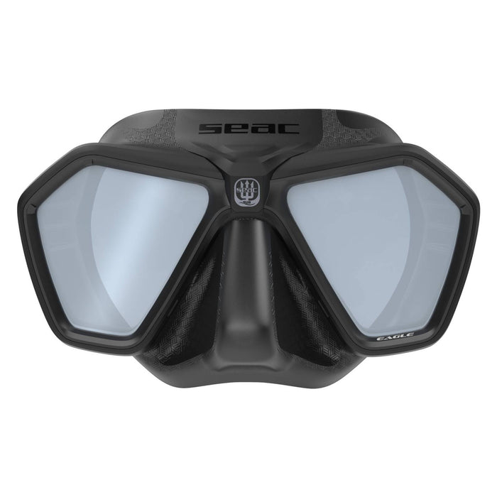 Freitauch- und Spearfishing-Maske Eagle Silber Spiegellinsen Schwarz Seac 75-66NS-SBL-LS