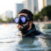 Freitauch- und Spearfishing-Maske Eagle Silber Spiegellinsen Schwarz Seac 75-66NS-SBL-LS