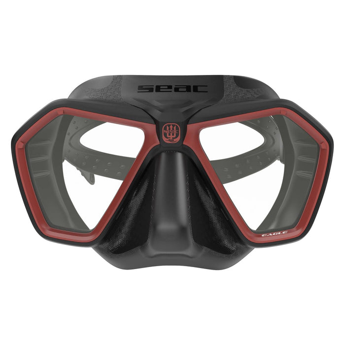Freitauch- und Spearfishing-Maske Eagle Schwarz-Rot Seac 75-66R-SBL