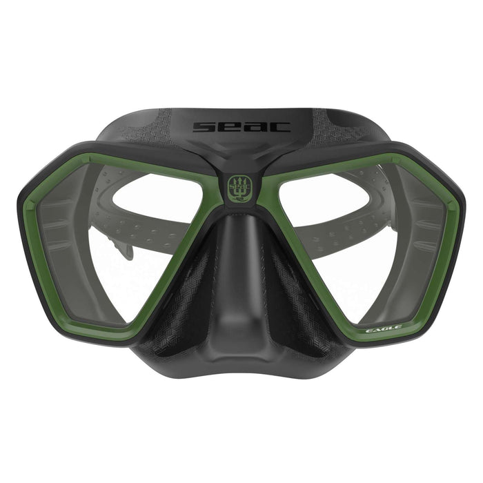Freitauch- und Spearfishing-Maske Eagle Schwarz-Grün Seac 75-66V-SBL