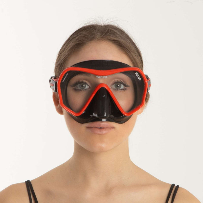 Tauchmaske Ajna Schwarz-Rot Seac 75-67R-SBL
