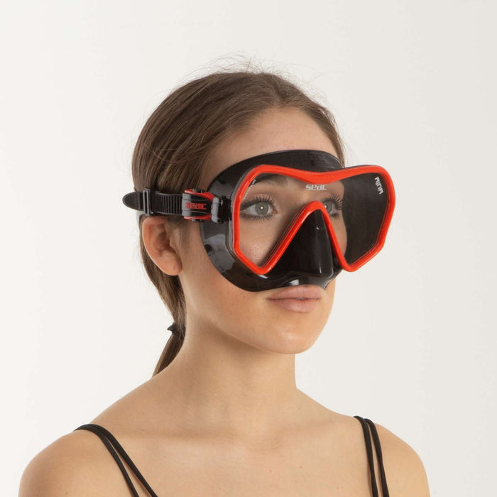 Tauchmaske Ajna Schwarz-Rot Seac 75-67R-SBL