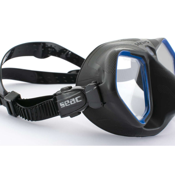 Freediving- und Spearfishing-Maske Raptor Schwarz-Blau Seac 75-68B-SBL