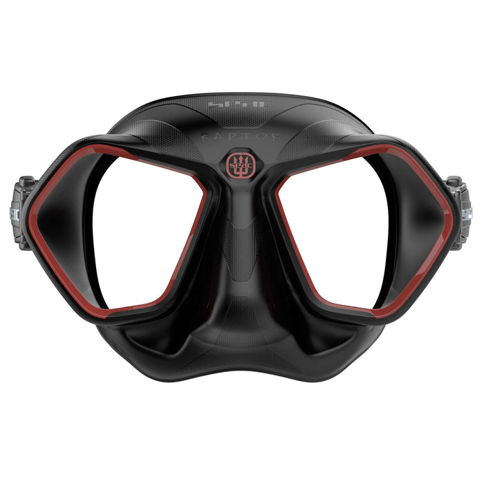 Freediving- und Spearfishing-Maske Raptor Schwarz-Rot Seac 75-68R-SBL