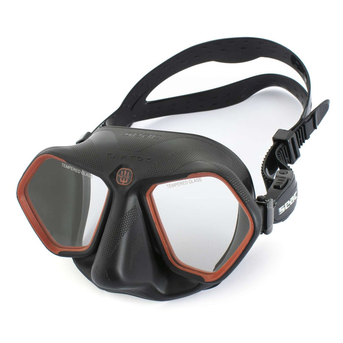 Freediving- und Spearfishing-Maske Raptor Schwarz-Rot Seac 75-68R-SBL