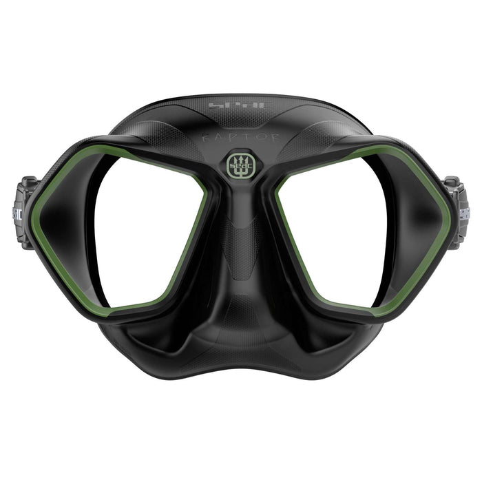 Freediving- und Spearfishing-Maske Raptor Schwarz-Grün Seac 75-68V-SBL