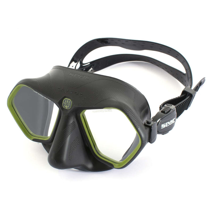 Freediving- und Spearfishing-Maske Raptor Schwarz-Grün Seac 75-68V-SBL