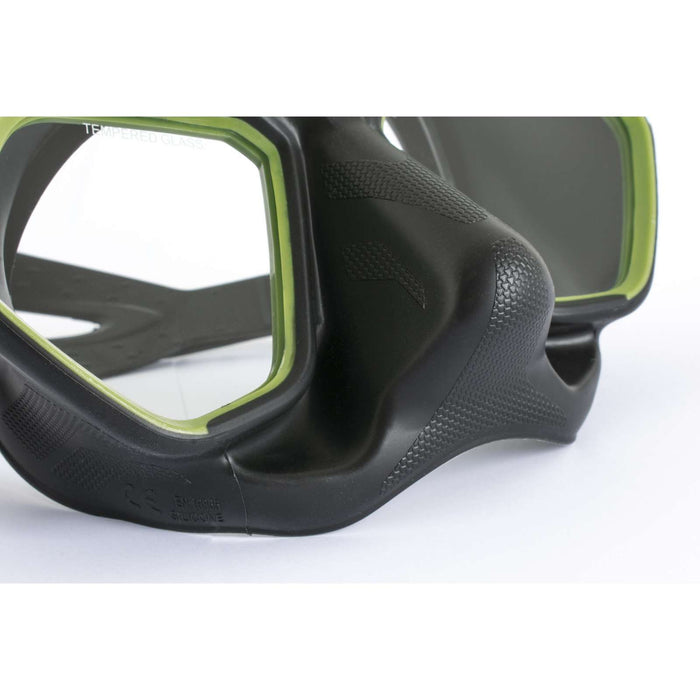 Freediving- und Spearfishing-Maske Raptor Schwarz-Grün Seac 75-68V-SBL