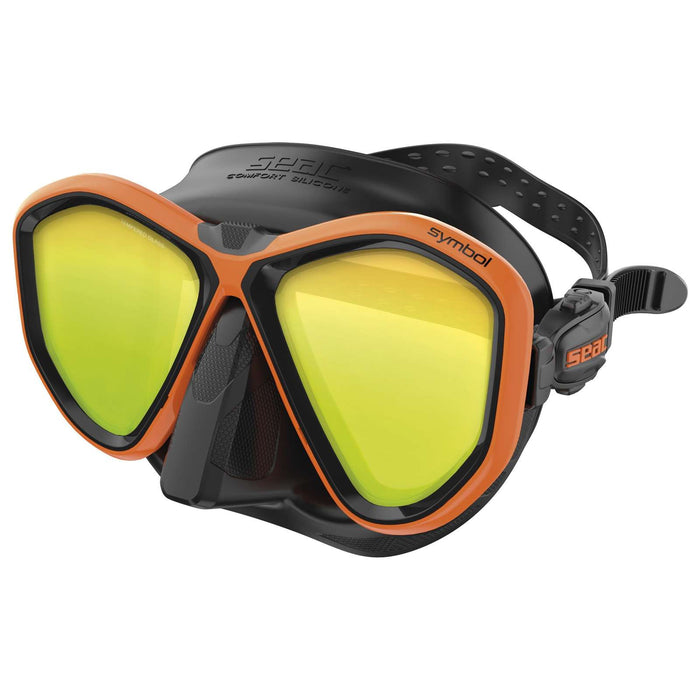 Tauchermaske Symbol Mit Spiegel-Linsen Schwarz-Orange Seac 75-70O-SBL-LS