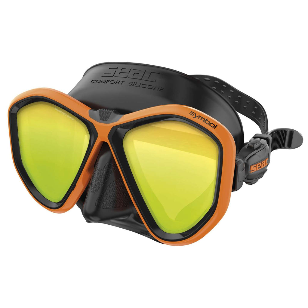 Tauchermaske Symbol Asian Fit Mit Spiegel-Linsen Schwarz-Orange Seac 75-72O-SBL-LS