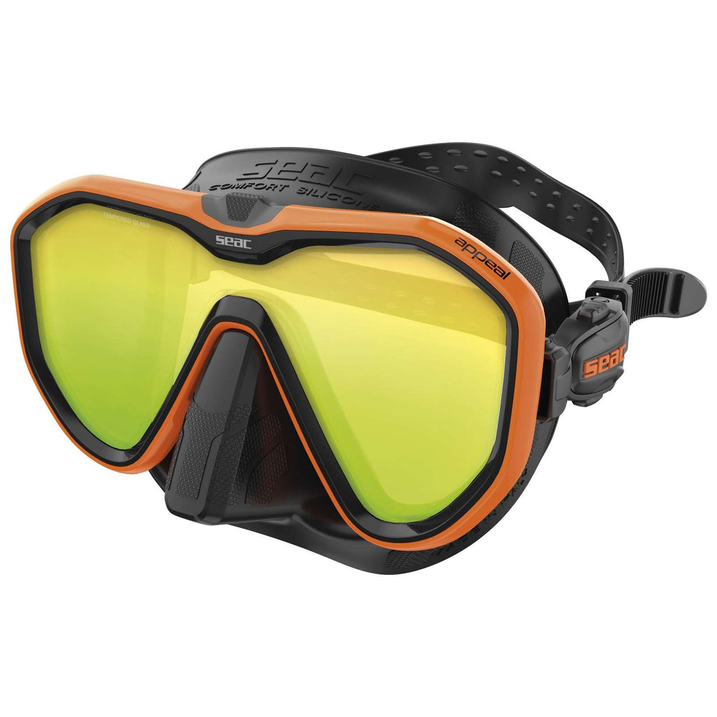 Tauchermaske Appeal Mit Spiegel-Linsen Schwarz-Orange Seac 75-73O-SBL-LS