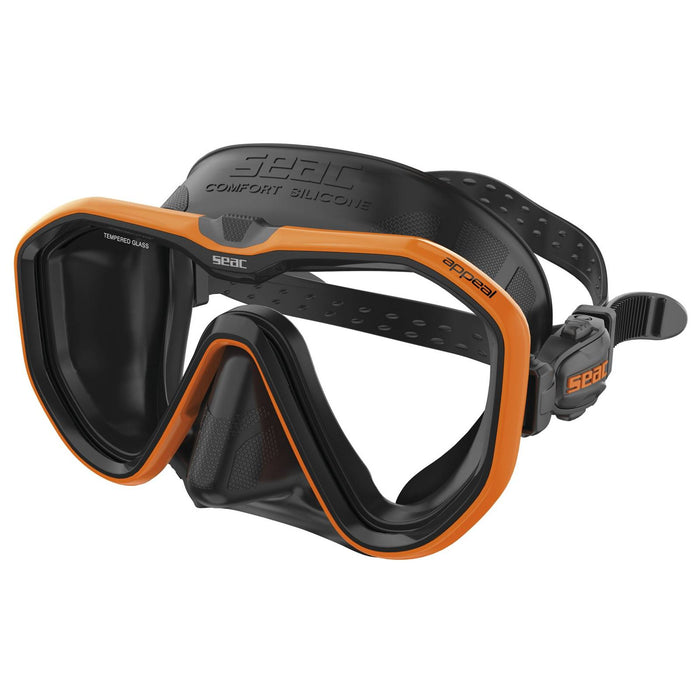 Tauchermaske Appeal Asian Fit Schwarz-Orange Seac 75-75O-SBL