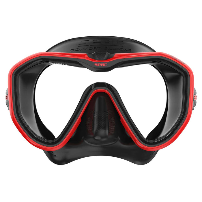 Tauchermaske Appeal Asian Fit Schwarz-Rot Seac 75-75R-SBL