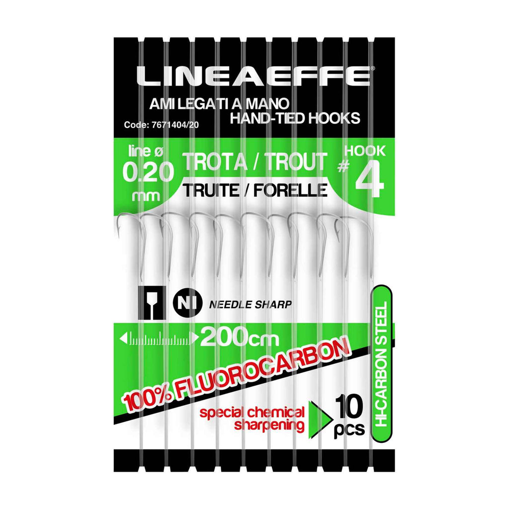 Angelhaken Fluorocarbon Forelle 200cm Größe 4 Durchmesser 0,18 Lineaeffe 7671404-18