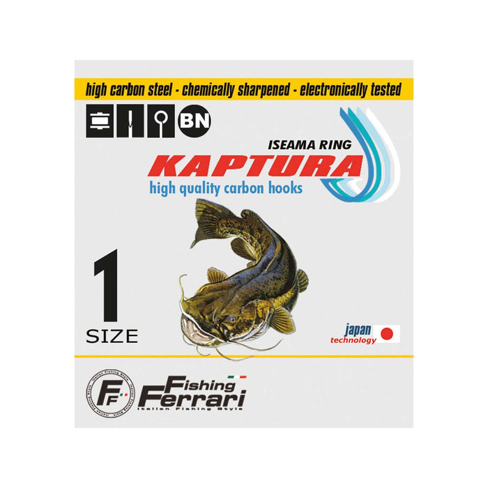 Angel-Haken Kaptura Iseama Ringed Größe 1-0 Angeln Ferrari 7953700-1