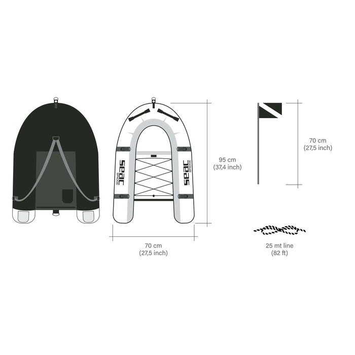 Spearfishing-Boje Bridge 95x70cm Seac 95-20