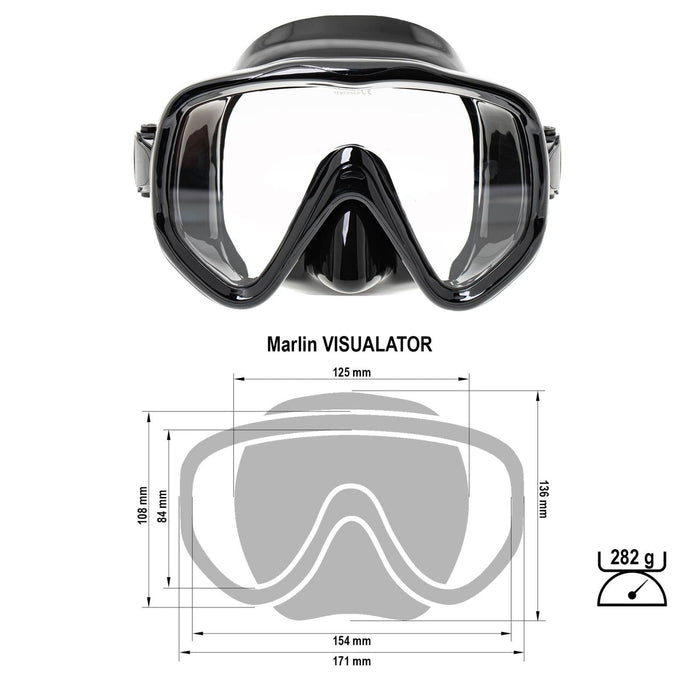 Tauchermaske Visualator Schwarz Marlin 9899