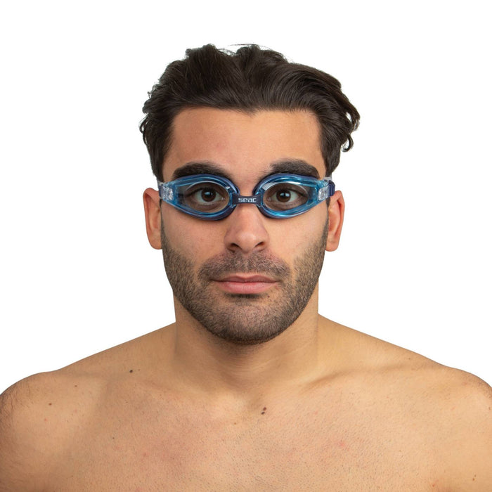 Schwimmbrille Jump Blau Hellblaue Gläser Seac 9913B