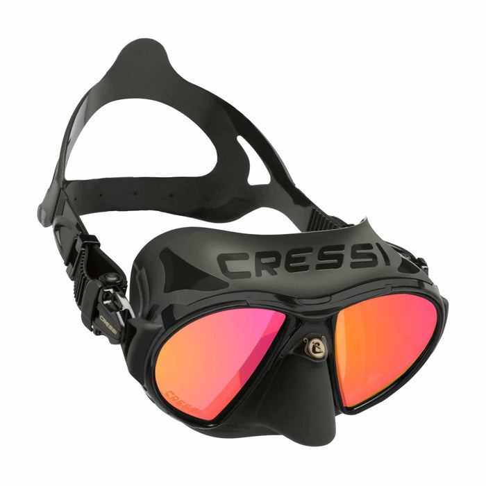 Diving Silicone Mask Zeus Black-Orange Lenses Cressi DS4750509