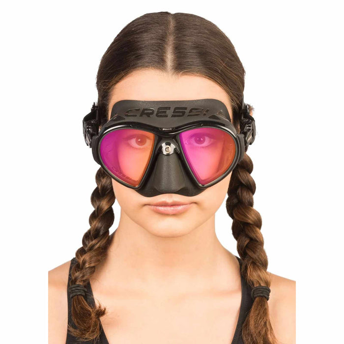 Diving Silicone Mask Zeus Black-Orange Lenses Cressi DS4750509