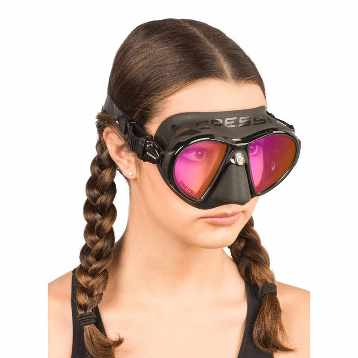 Diving Silicone Mask Zeus Black-Orange Lenses Cressi DS4750509