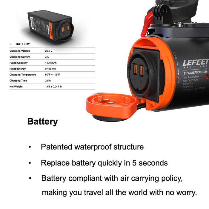 Akku für Unterwasser-Scooter S1 PRO Lefeet C010018