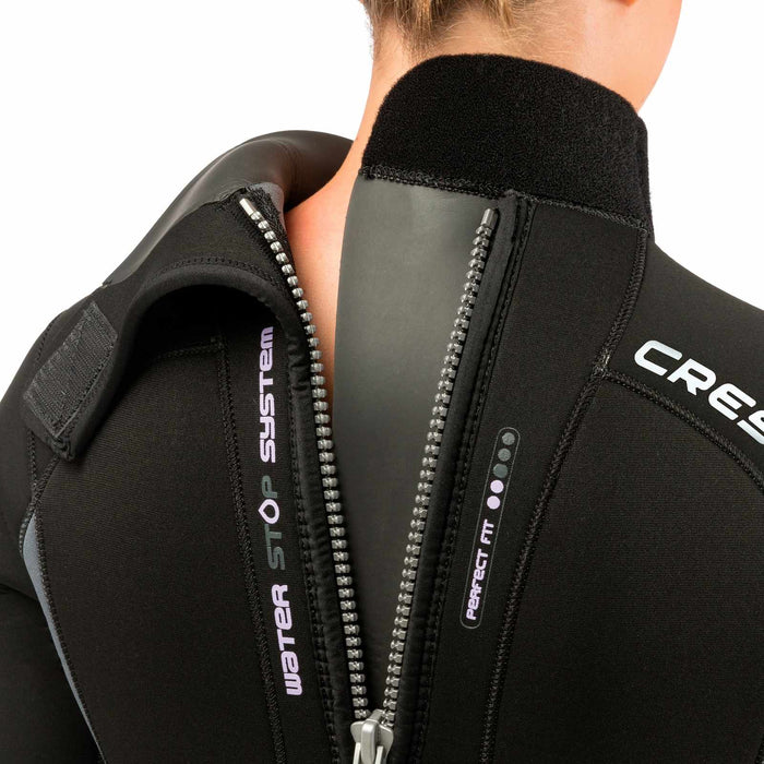 Neoprenanzug Fast Woman 7mm Schwarz-Grau-Lila M-3 Cressi LR109703