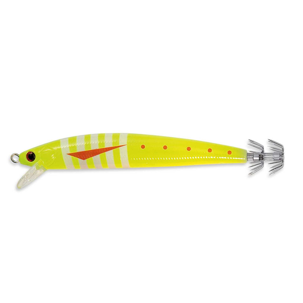 Köder Ika Calamari Fluo Gelb mit Streifen 12cm 10g Nomura NM61599012